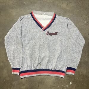 Vintage 70s Cragmont Grey V-Neck Sweatshirt